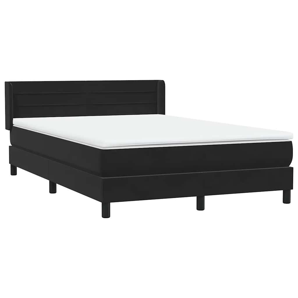 Boxspring met matras fluweel zwart 140x210 cm – afbeelding 4