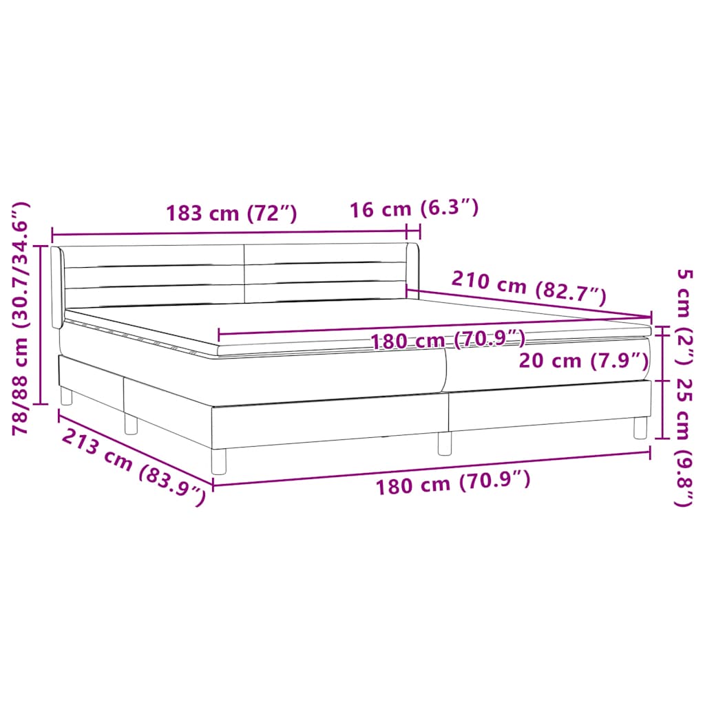 Boxspring met matras fluweel zwart 180x210 cm – afbeelding 12