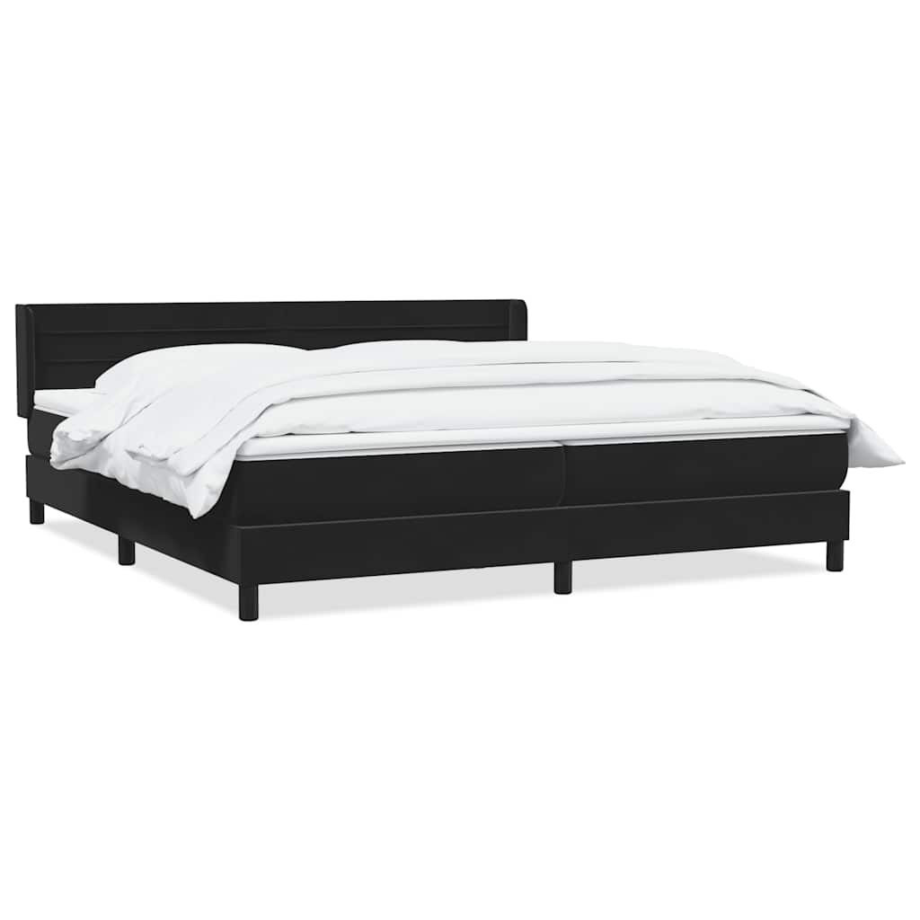 Boxspring met matras fluweel zwart 180x210 cm – afbeelding 2
