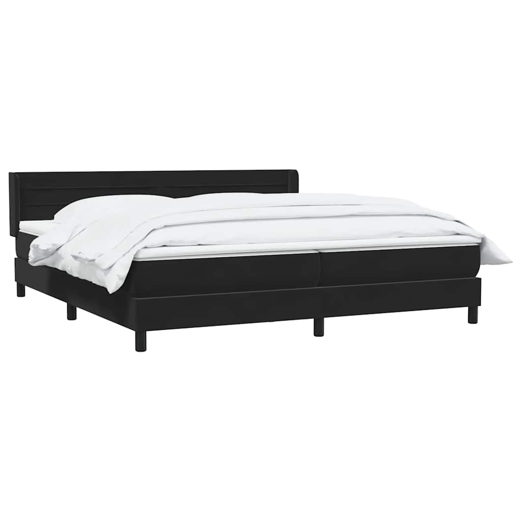Boxspring met matras fluweel zwart 180x210 cm – afbeelding 3