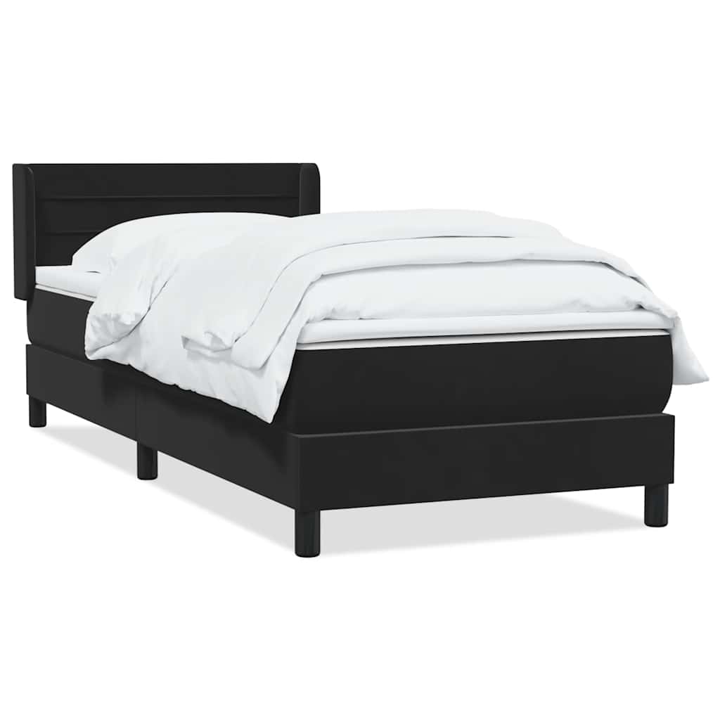 Boxspring met matras fluweel zwart 90x220 cm – afbeelding 2