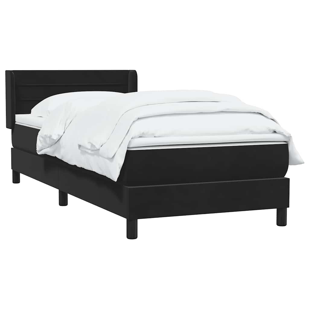 Boxspring met matras fluweel zwart 90x220 cm – afbeelding 3