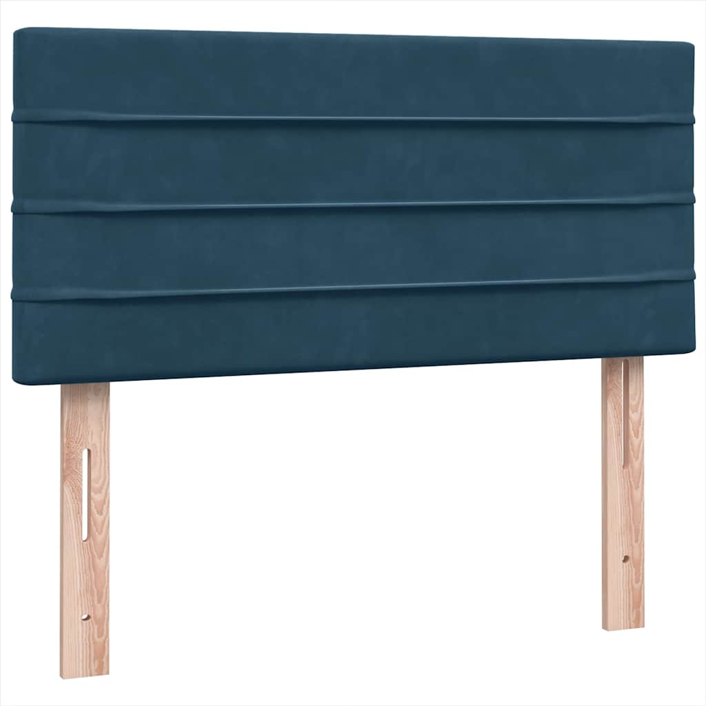 Boxspring met matras fluweel donkerblauw 90x220 cm – afbeelding 7