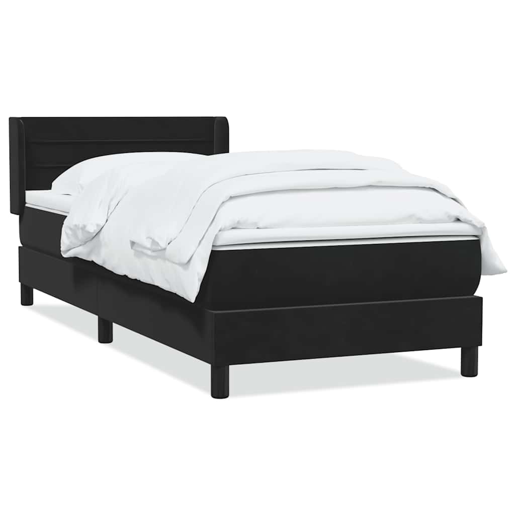 Boxspring met matras fluweel zwart 100x220 cm – afbeelding 2