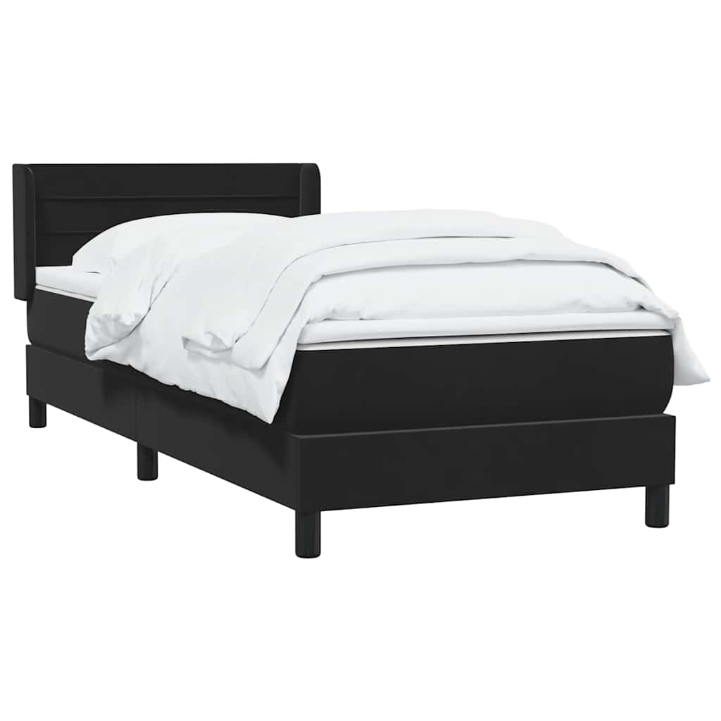 Boxspring met matras fluweel zwart 100x220 cm – afbeelding 3