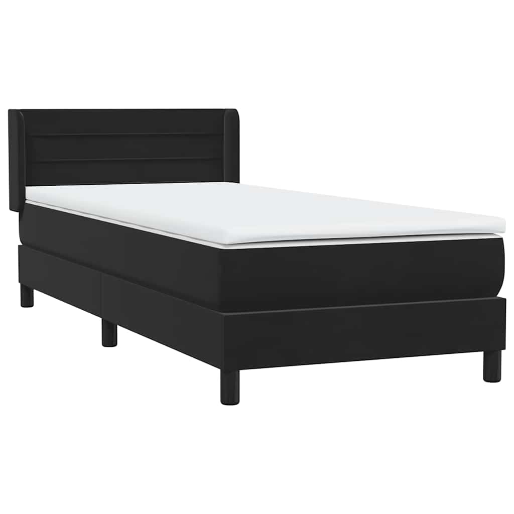Boxspring met matras fluweel zwart 100x220 cm – afbeelding 4