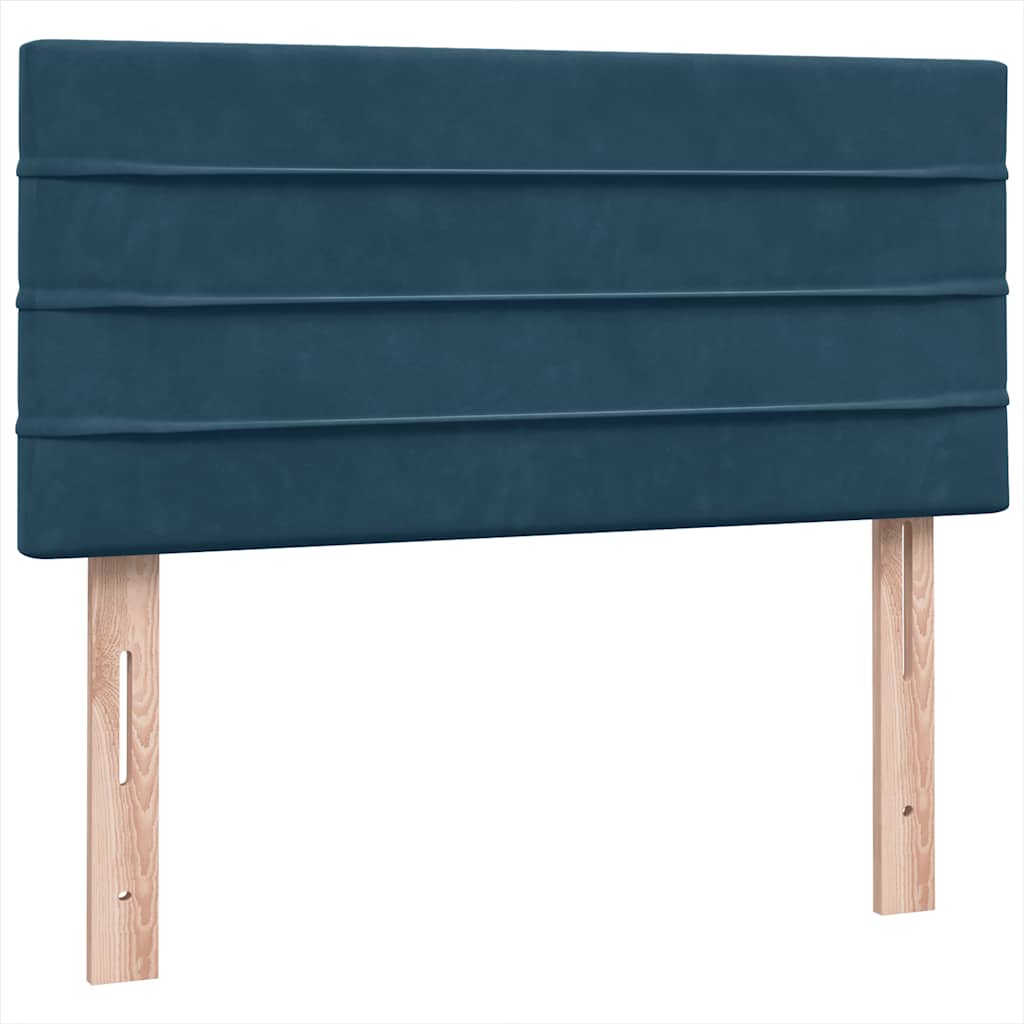 Boxspring met matras fluweel donkerblauw 100x220 cm – afbeelding 7