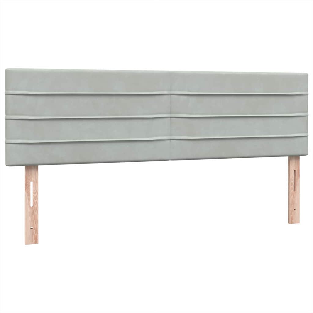 Boxspring met matras fluweel lichtgrijs 140x220 cm – afbeelding 7
