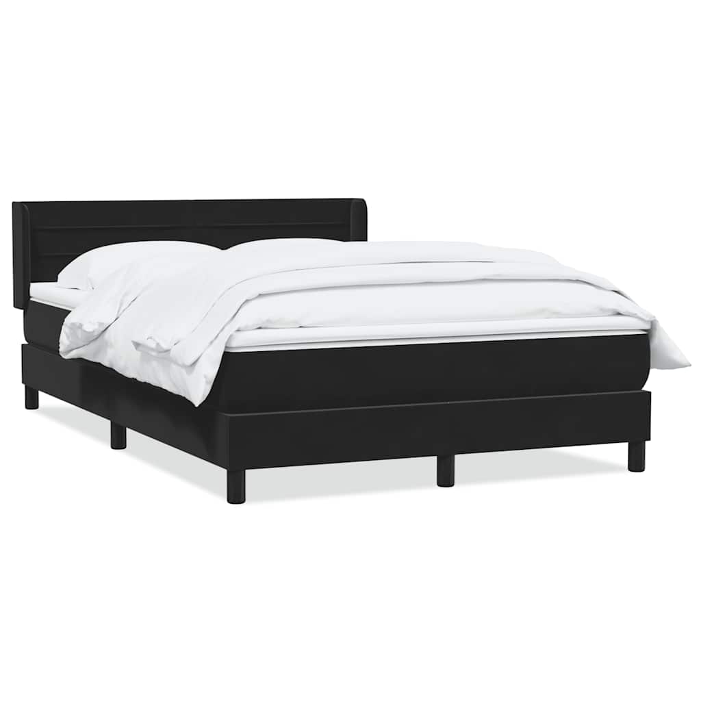 Boxspring met matras fluweel zwart 140x220 cm – afbeelding 2