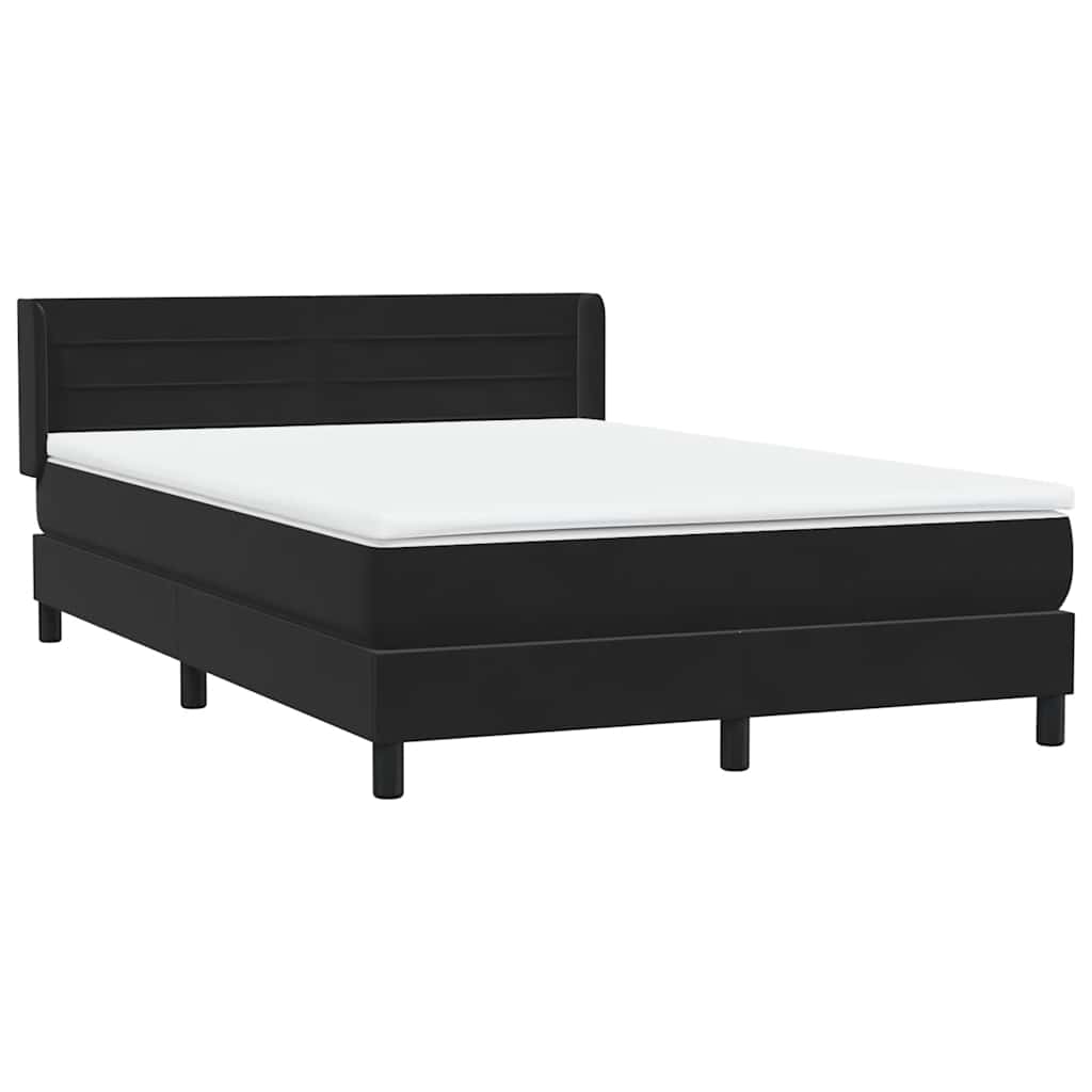 Boxspring met matras fluweel zwart 140x220 cm – afbeelding 4