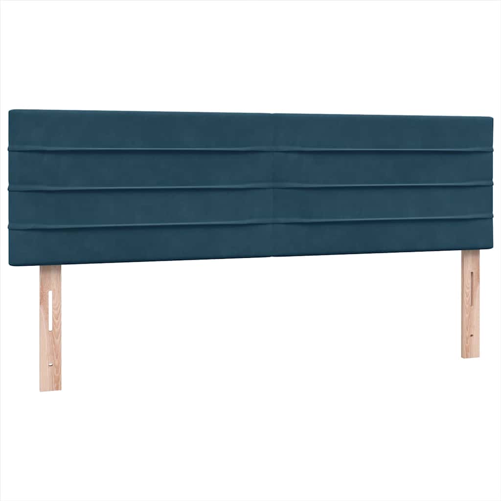 Boxspring met matras fluweel donkerblauw 140x220 cm – afbeelding 7