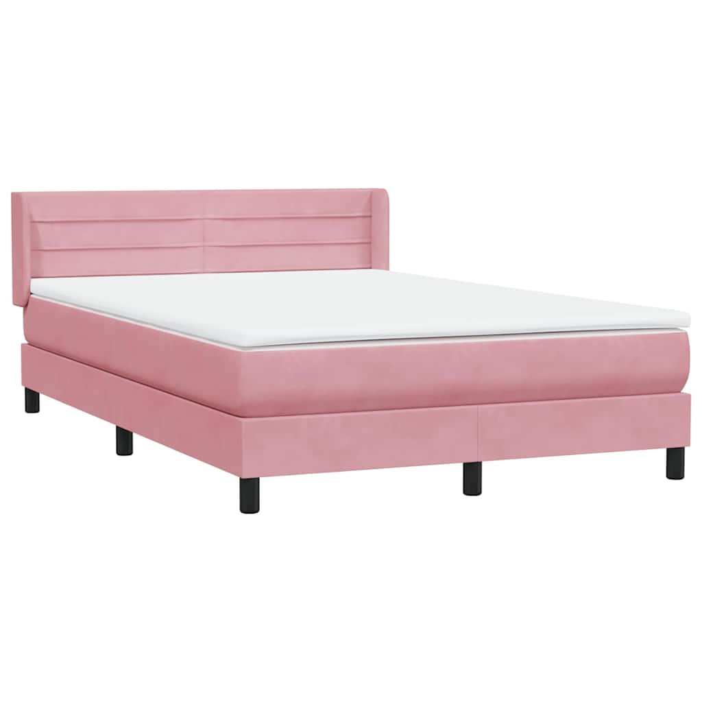 Boxspring met matras fluweel roze 140x220 cm – afbeelding 4