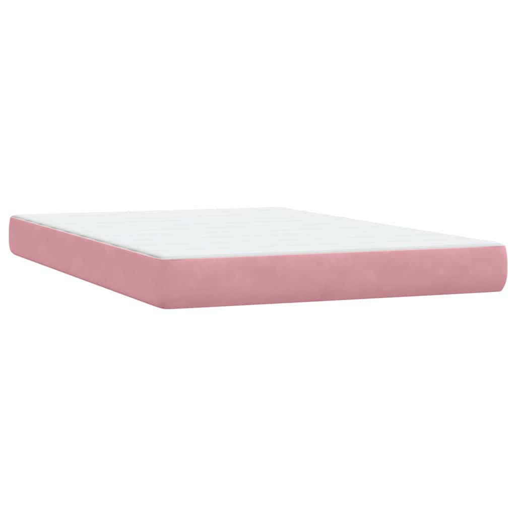 Boxspring met matras fluweel roze 140x220 cm – afbeelding 6