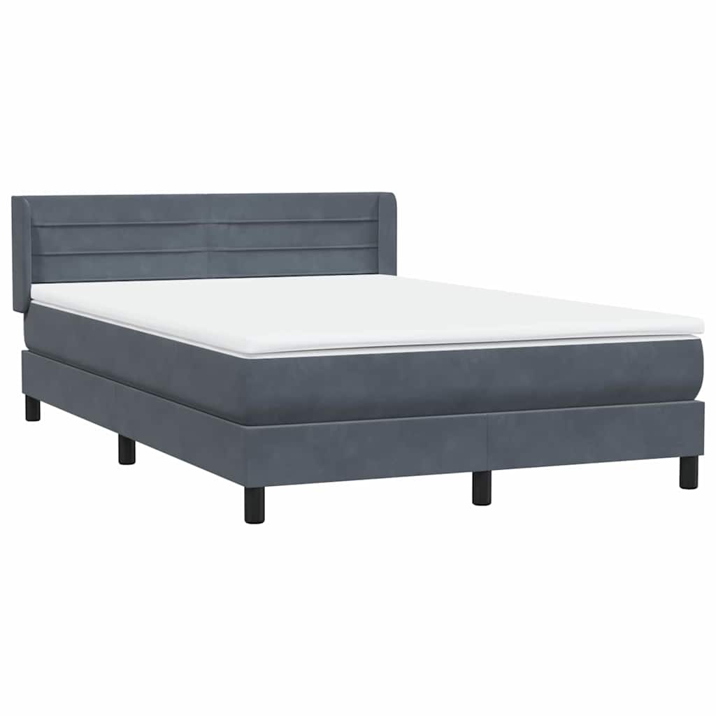 Boxspring met matras fluweel donkergrijs 160x220 cm – afbeelding 4