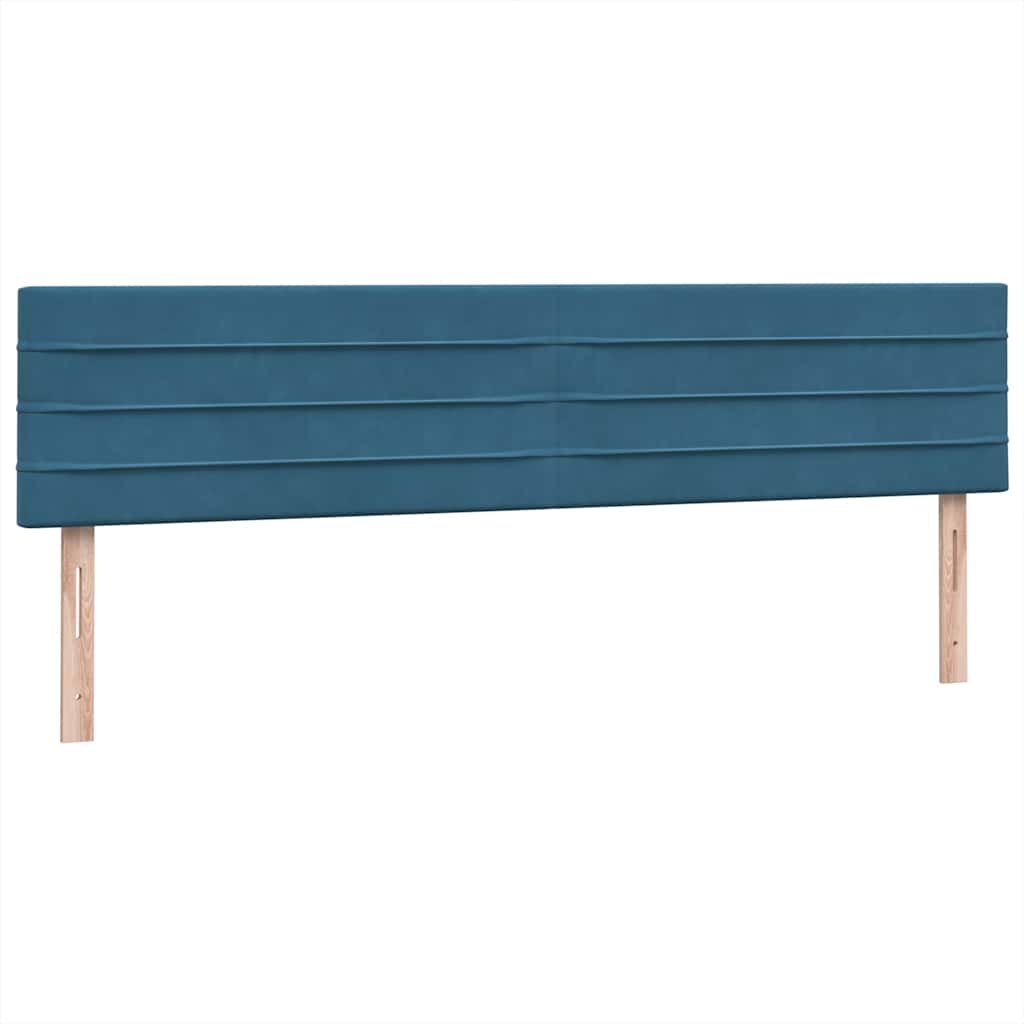Boxspring met matras fluweel donkerblauw 200x220 cm – afbeelding 7