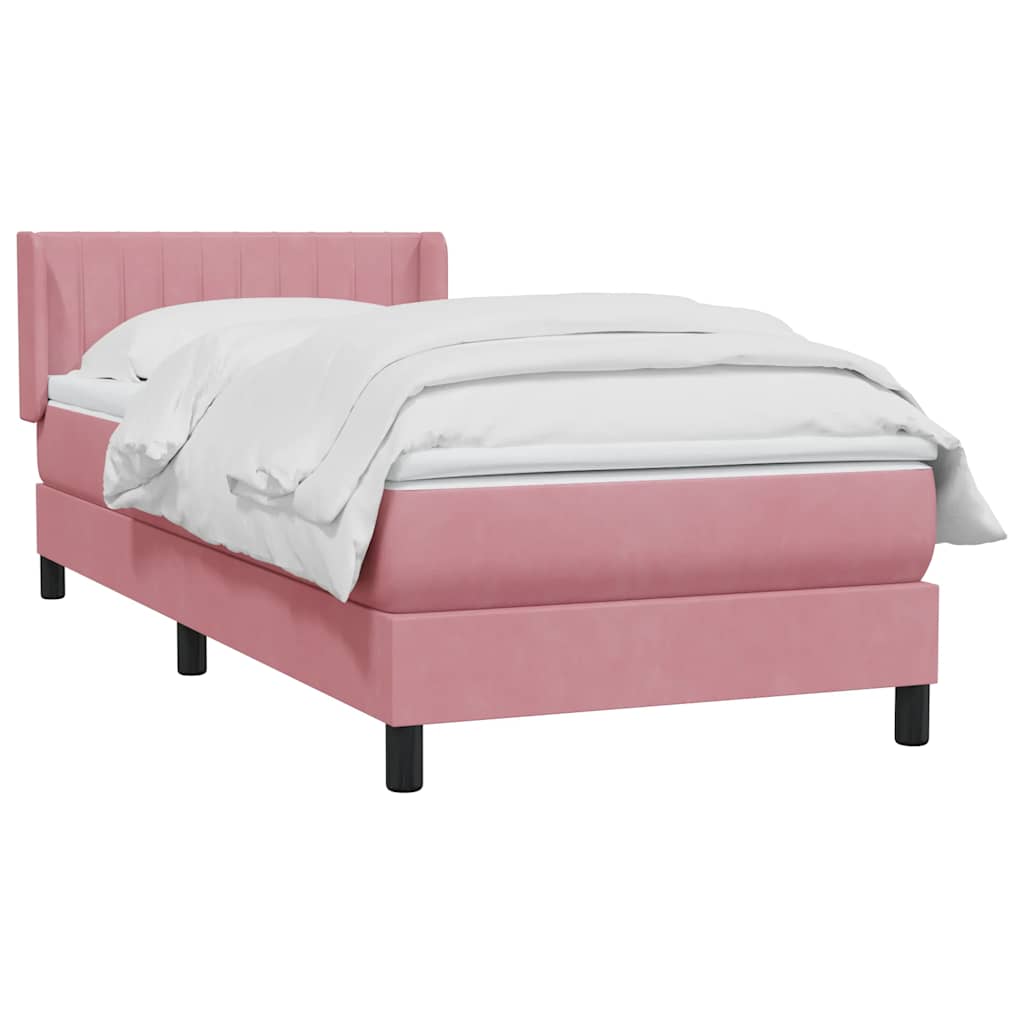 Boxspring met matras fluweel roze 80x210 cm – afbeelding 3
