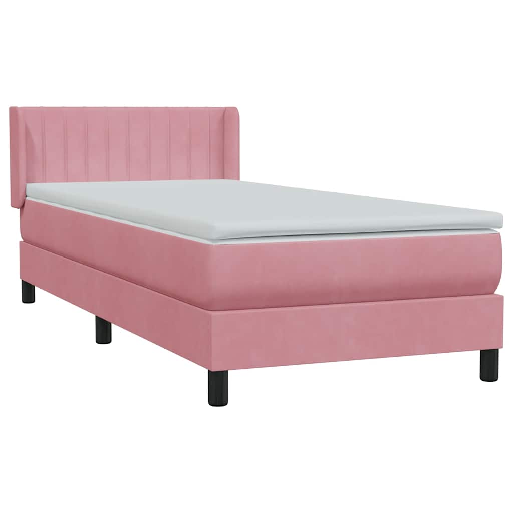 Boxspring met matras fluweel roze 80x210 cm – afbeelding 4