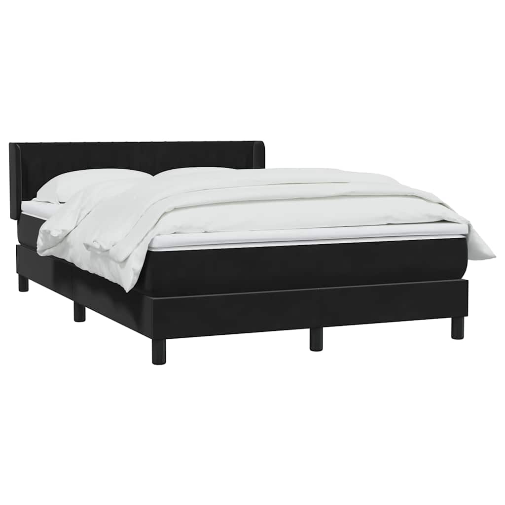 Boxspring met matras fluweel zwart 140x210 cm – afbeelding 3
