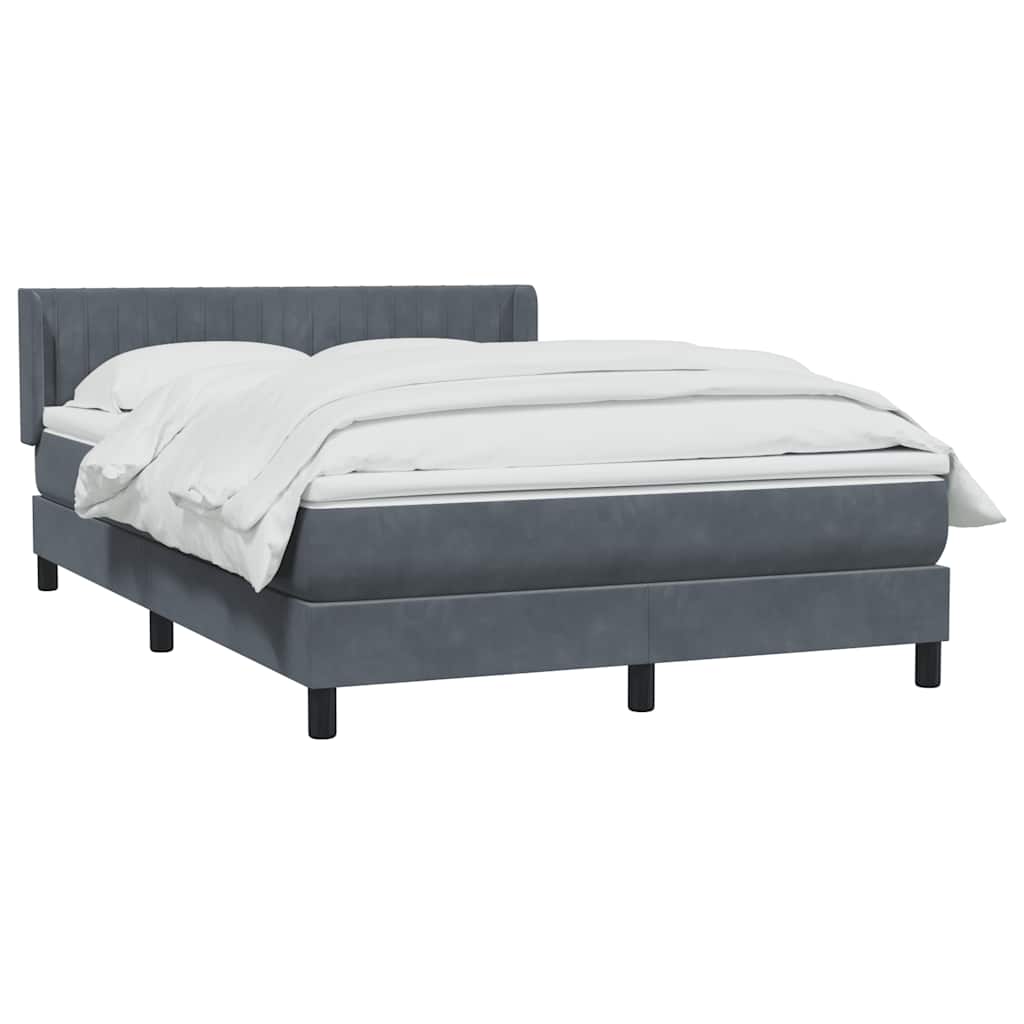 Boxspring met matras fluweel donkergrijs 160x210 cm – afbeelding 3