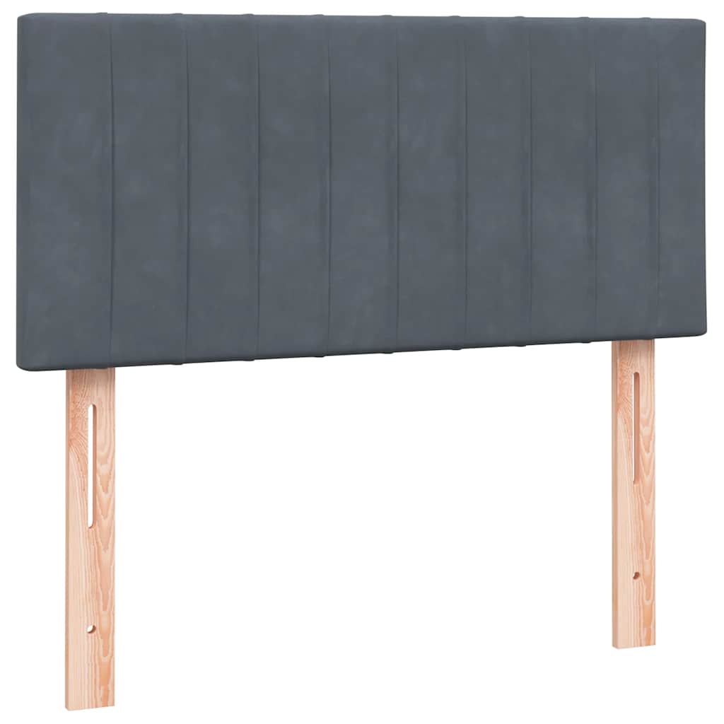 Boxspring met matras fluweel donkergrijs 100x220 cm – afbeelding 7