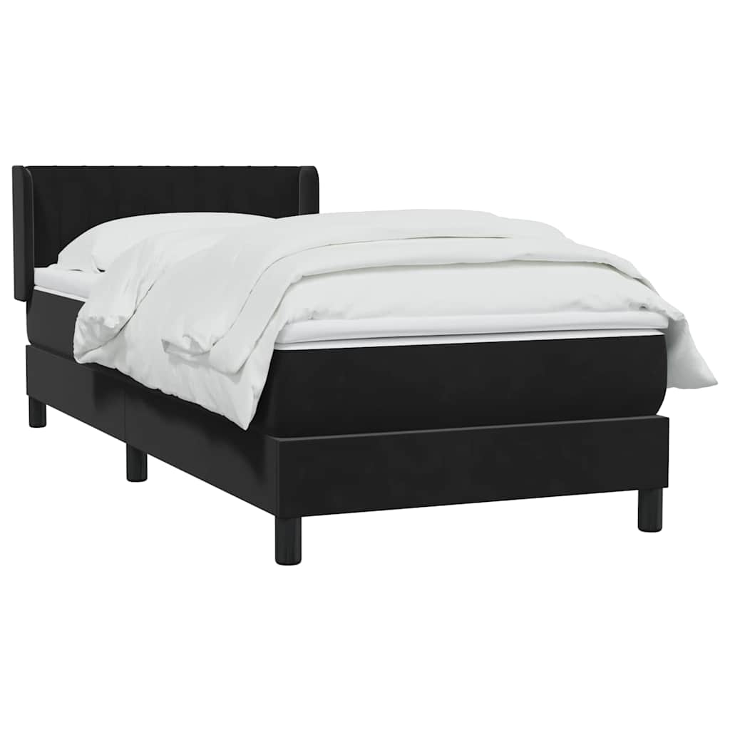 Boxspring met matras fluweel zwart 100x220 cm – afbeelding 3