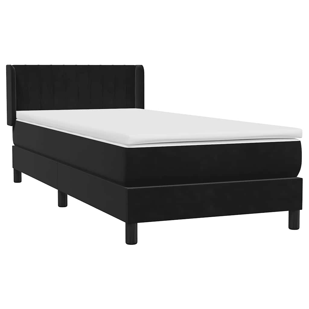 Boxspring met matras fluweel zwart 100x220 cm – afbeelding 4