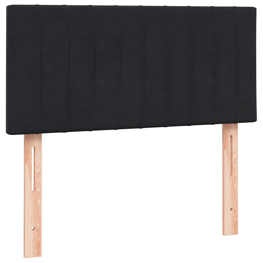 Boxspring met matras fluweel zwart 100x220 cm – afbeelding 7