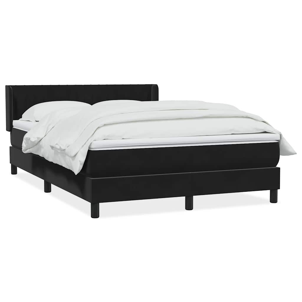 Boxspring met matras fluweel zwart 140x220 cm – afbeelding 1