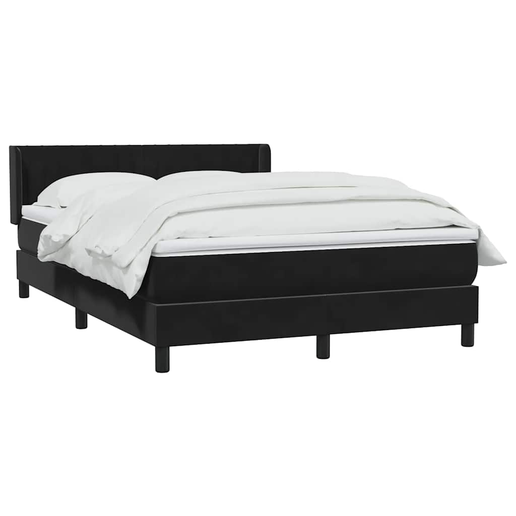 Boxspring met matras fluweel zwart 140x220 cm – afbeelding 4