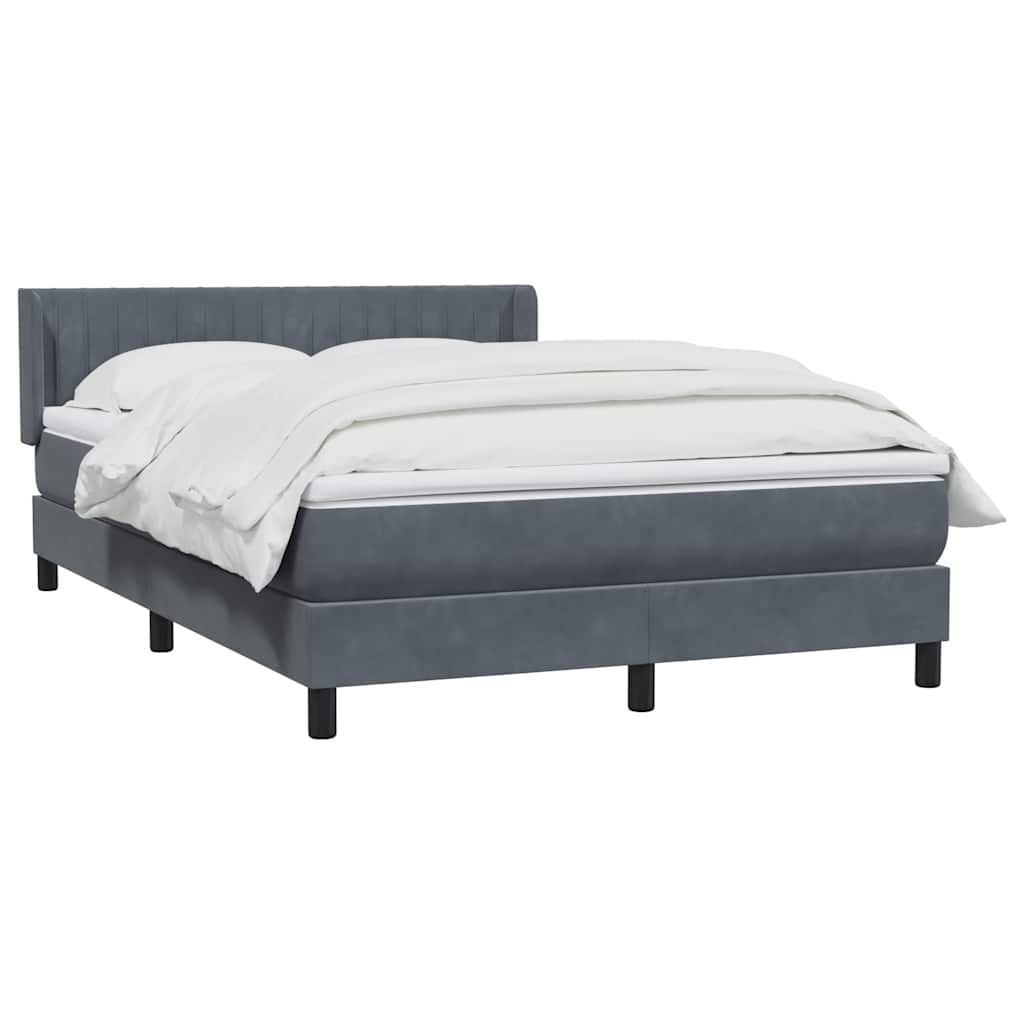Boxspring met matras fluweel donkergrijs 160x220 cm – afbeelding 3