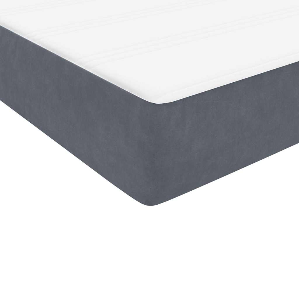 Boxspring met matras fluweel donkergrijs 160x220 cm – afbeelding 9