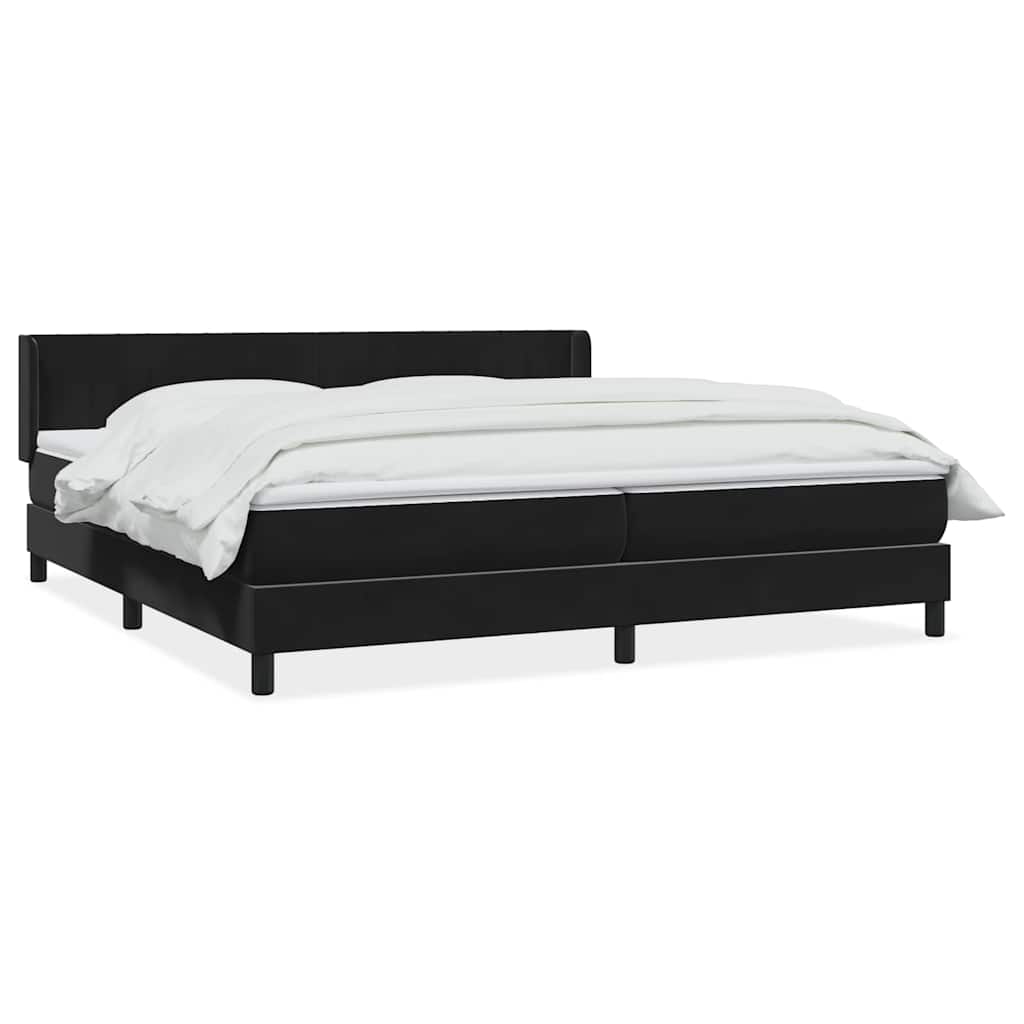 Boxspring met matras fluweel zwart 200x220 cm – afbeelding 2