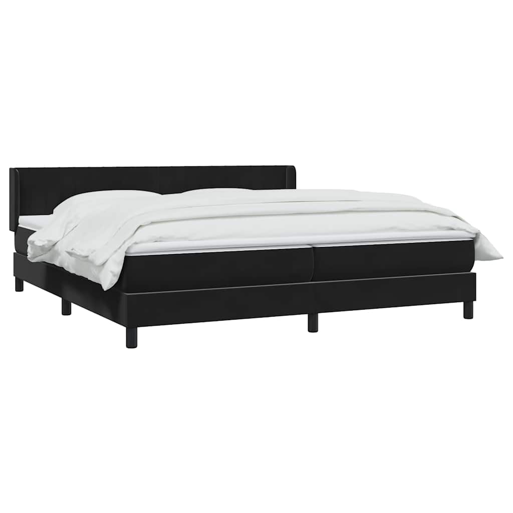 Boxspring met matras fluweel zwart 200x220 cm – afbeelding 3
