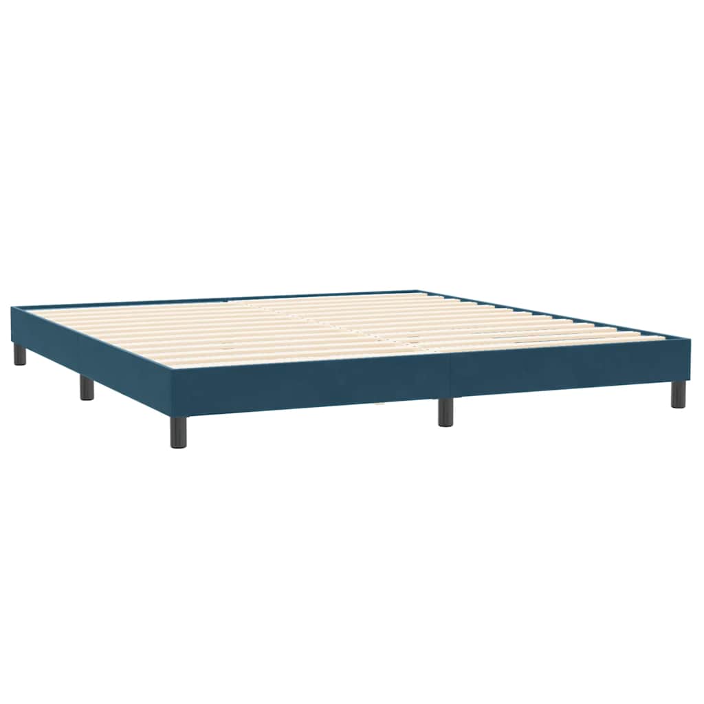 Boxspring met matras fluweel donkerblauw 200x220 cm – afbeelding 5