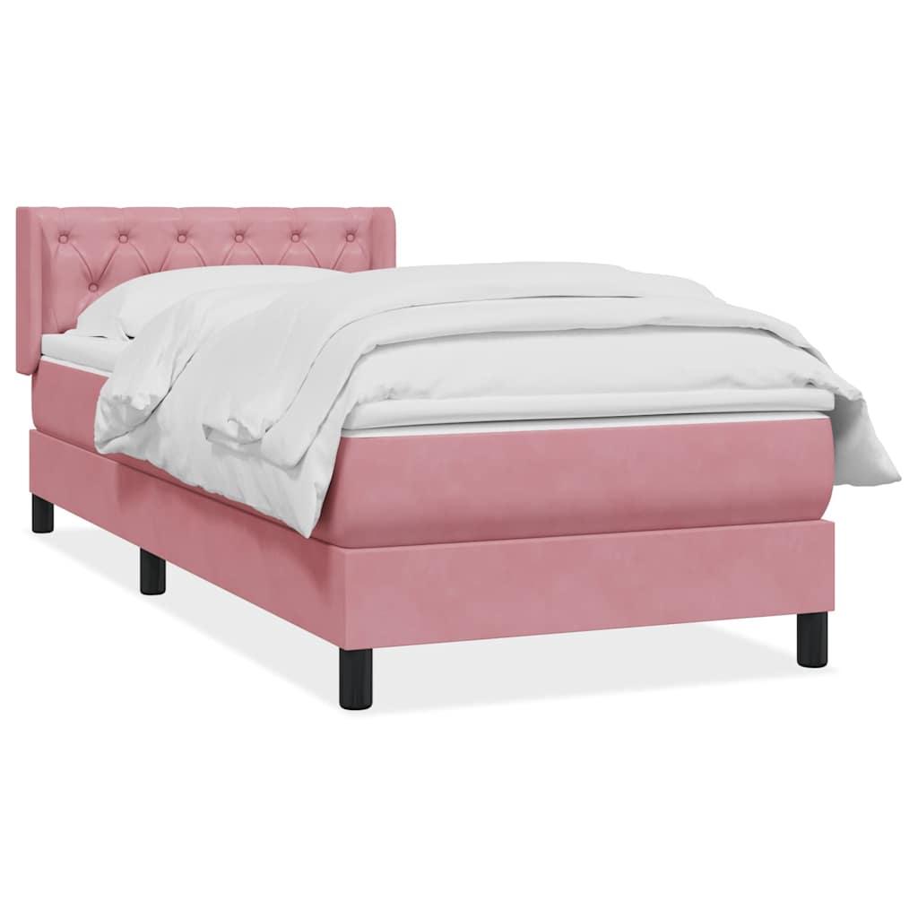 Boxspring met matras fluweel roze 80x210 cm – afbeelding 2