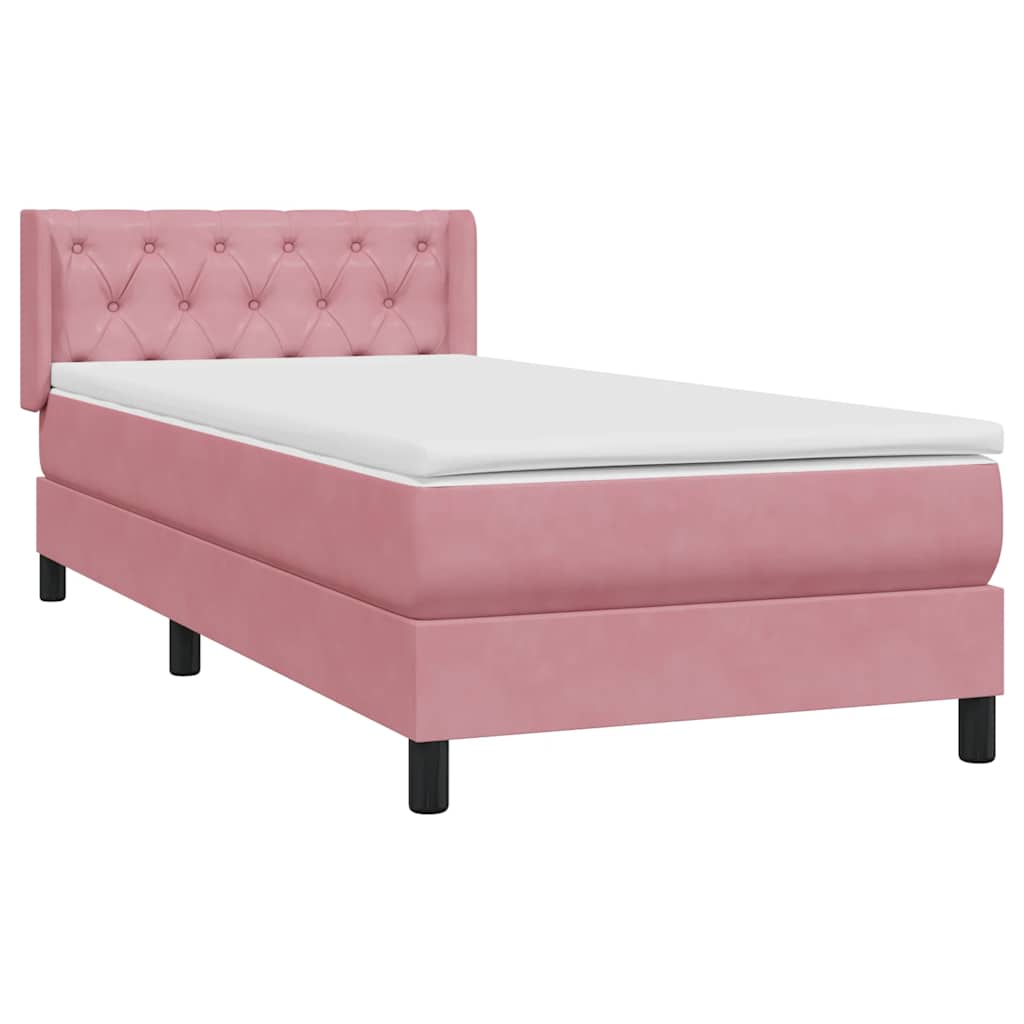 Boxspring met matras fluweel roze 80x210 cm – afbeelding 4