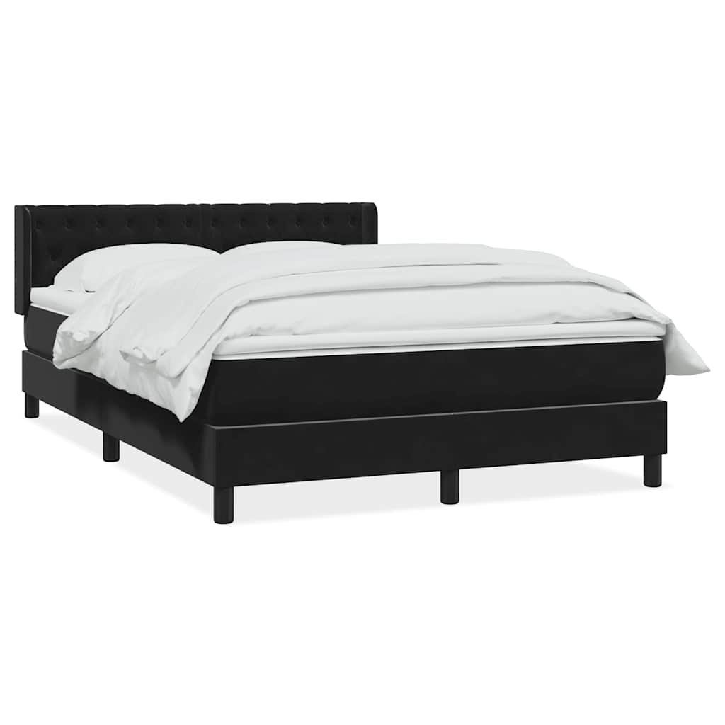 Boxspring met matras fluweel zwart 140x210 cm – afbeelding 2