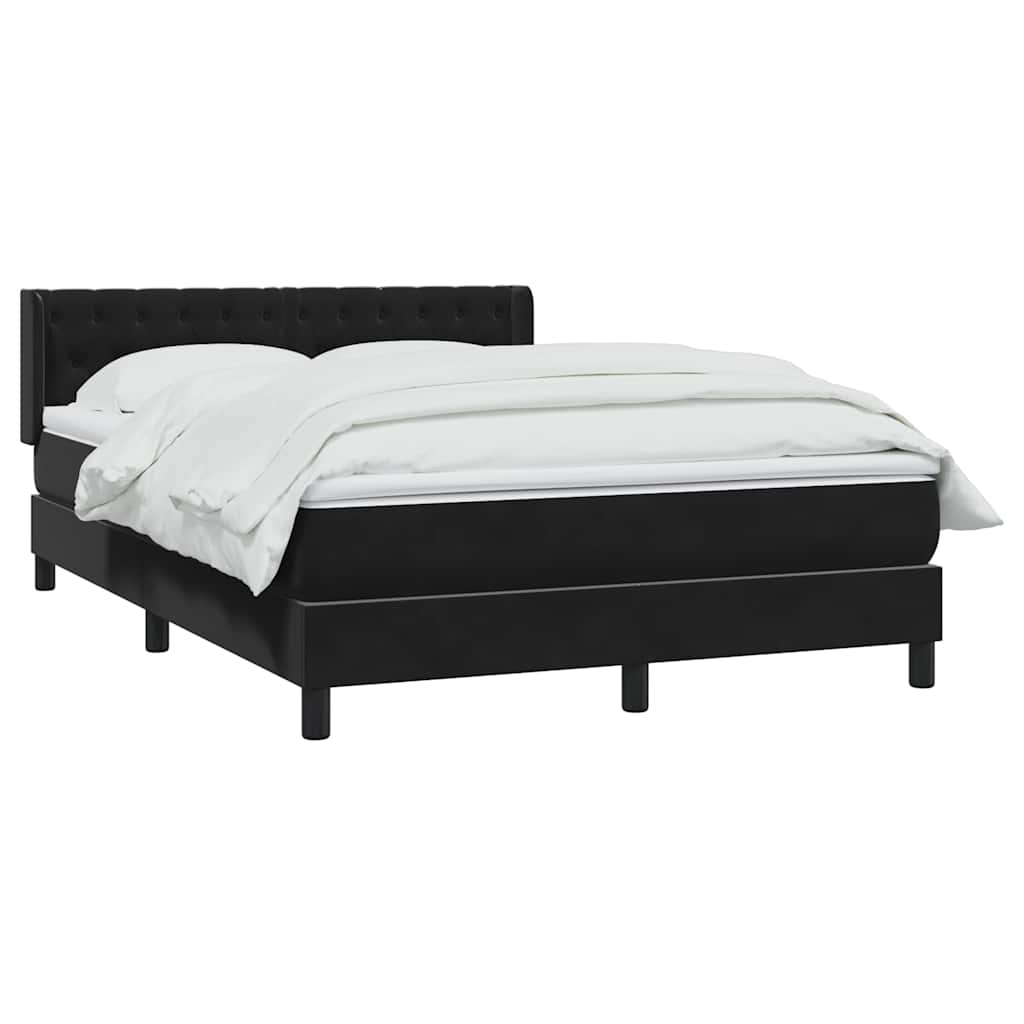 Boxspring met matras fluweel zwart 140x210 cm – afbeelding 3