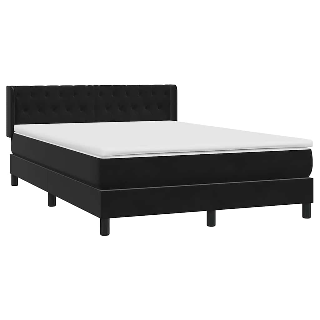 Boxspring met matras fluweel zwart 140x210 cm – afbeelding 4