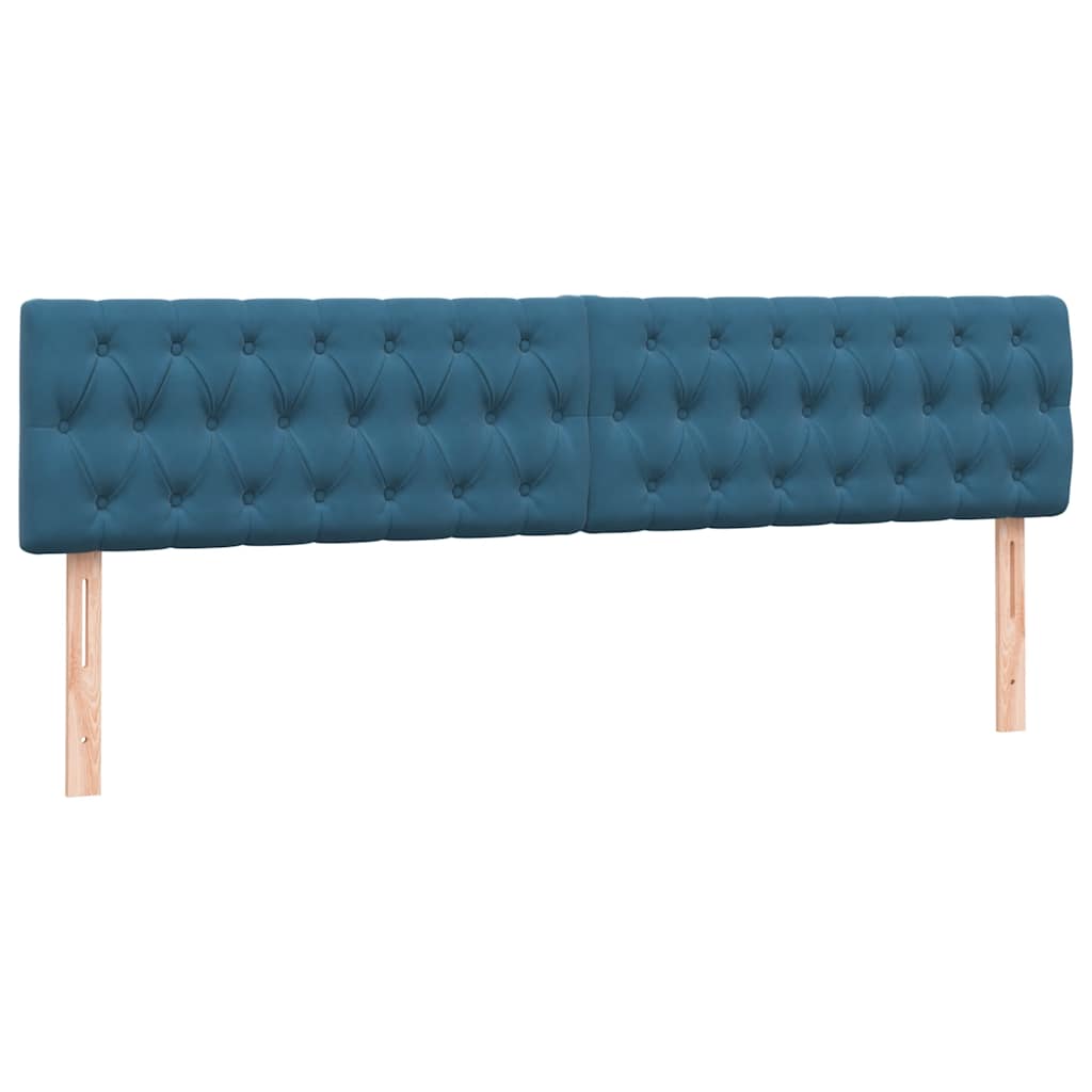 Boxspring met matras fluweel donkerblauw 180x210 cm – afbeelding 7