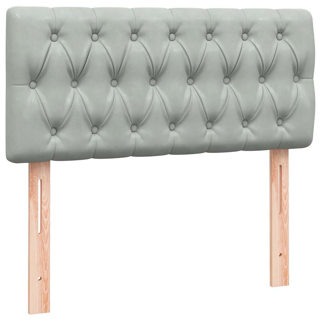 Boxspring met matras fluweel lichtgrijs 100x220 cm – afbeelding 7