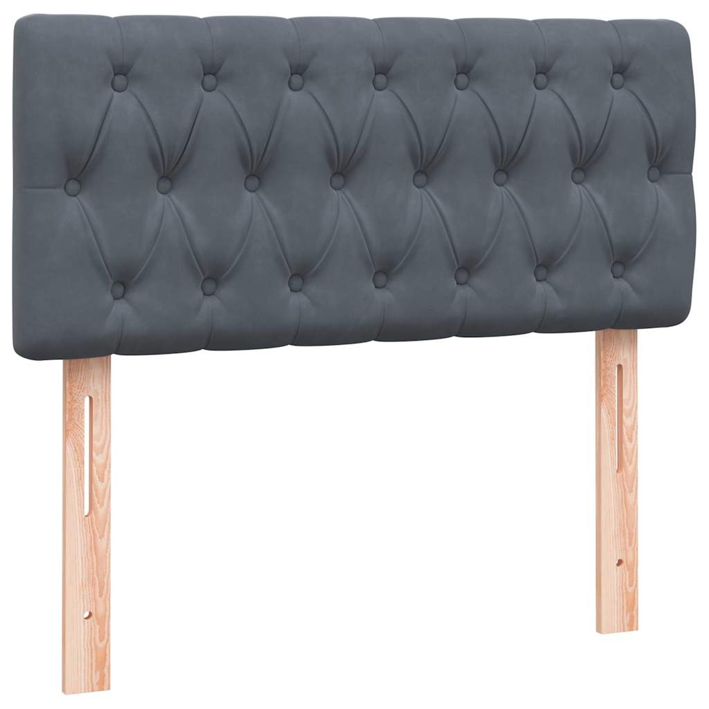 Boxspring met matras fluweel donkergrijs 100x220 cm – afbeelding 7