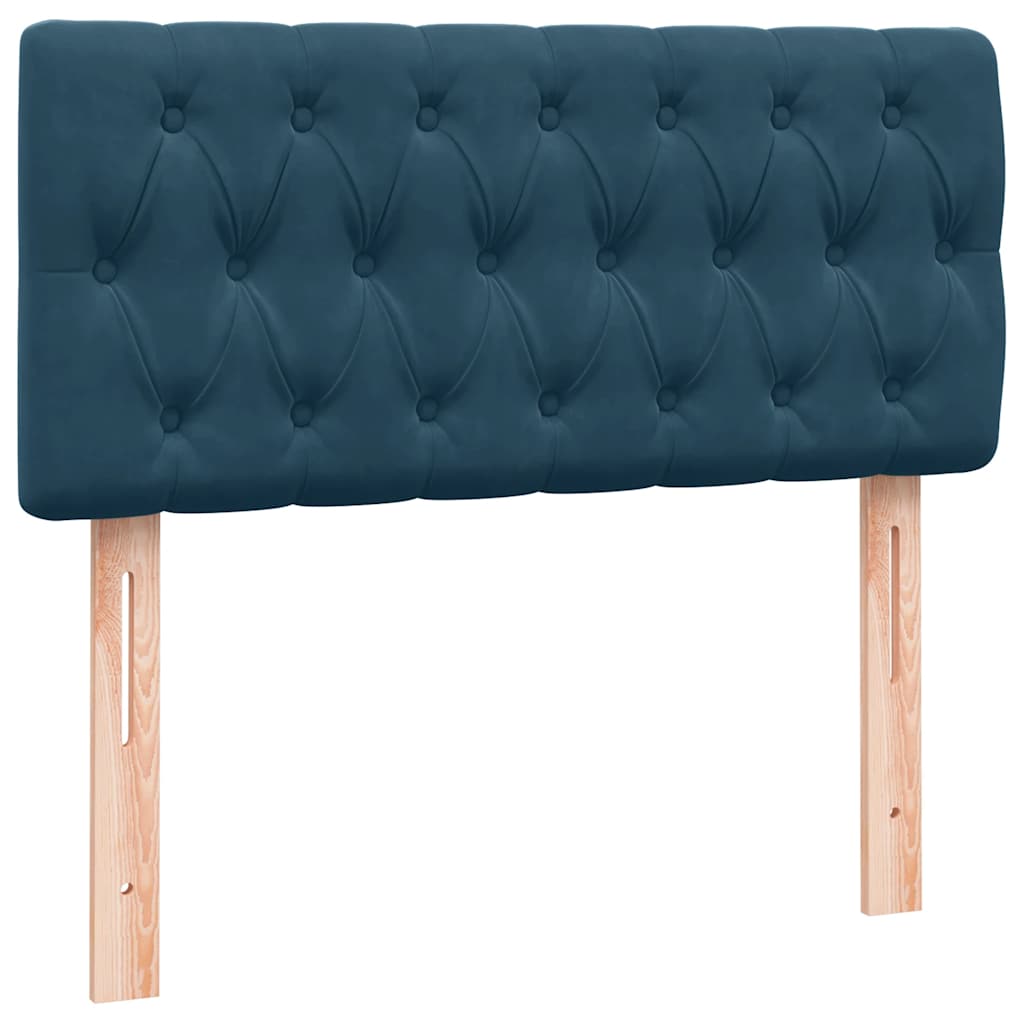 Boxspring met matras fluweel donkerblauw 100x220 cm – afbeelding 7