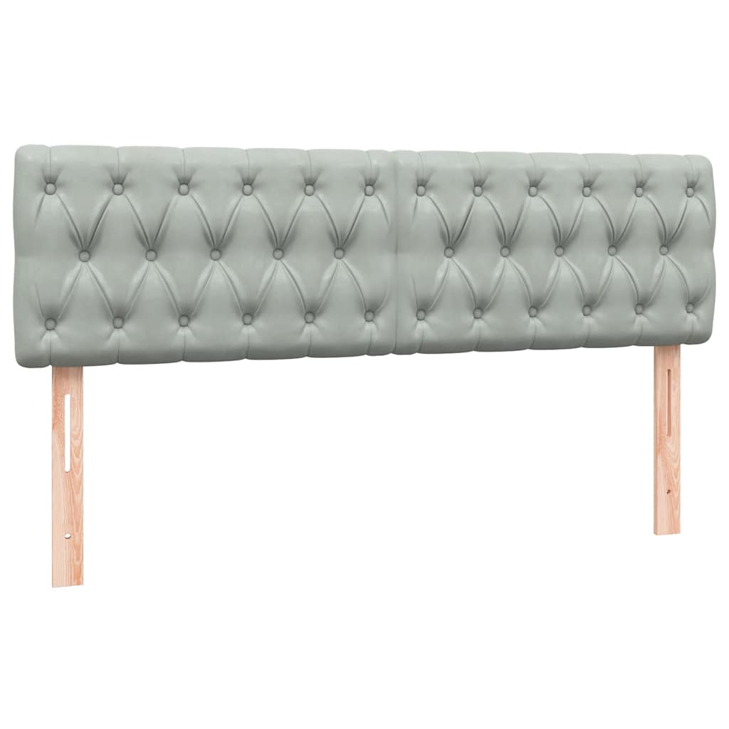 Boxspring met matras fluweel lichtgrijs 140x220 cm – afbeelding 7