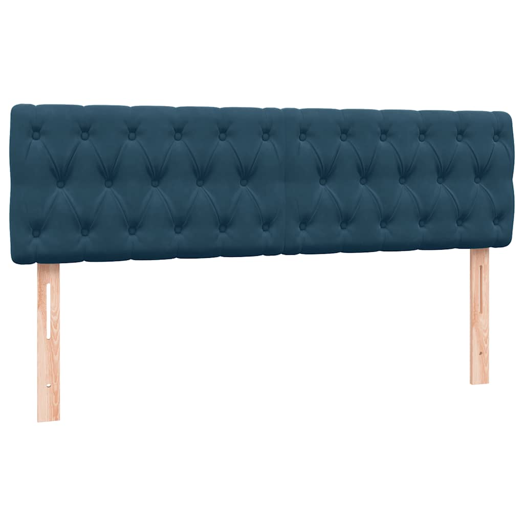 Boxspring met matras fluweel donkerblauw 140x220 cm – afbeelding 7