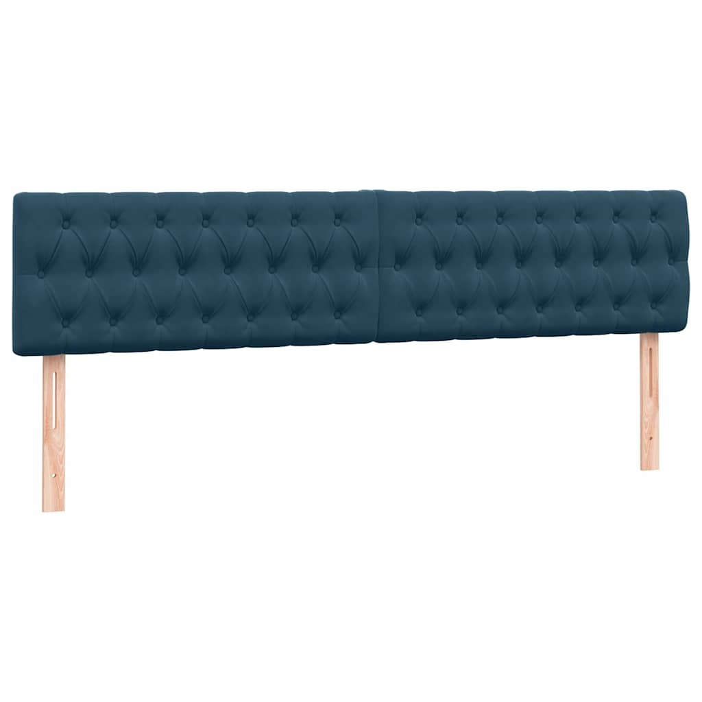 Boxspring met matras fluweel donkerblauw 180x220 cm – afbeelding 7