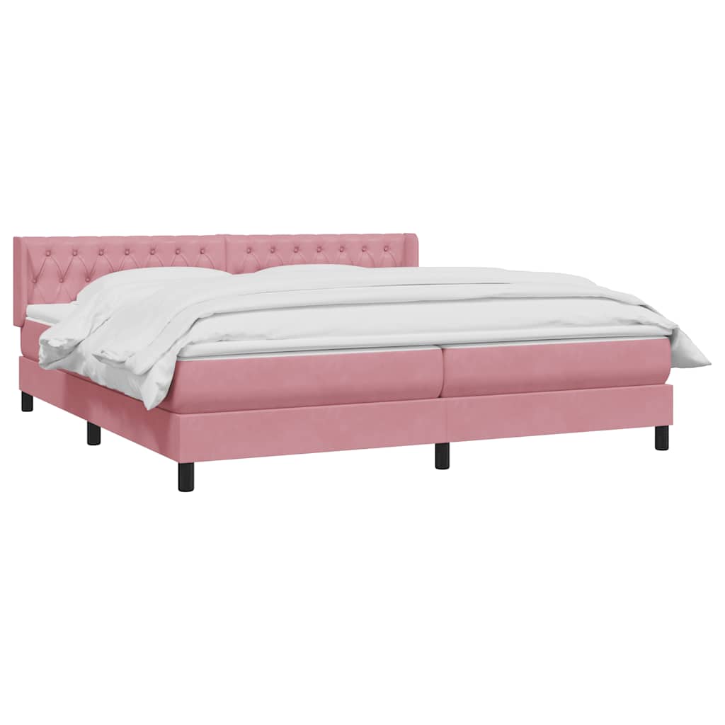 Boxspring met matras fluweel roze 180x220 cm – afbeelding 3