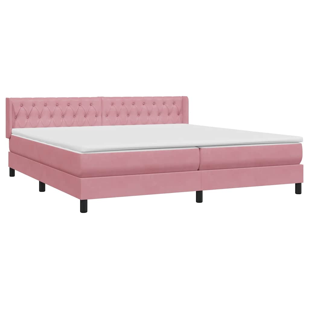 Boxspring met matras fluweel roze 180x220 cm – afbeelding 4