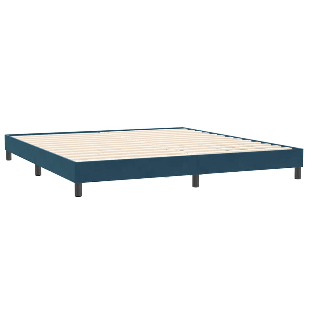 Boxspring met matras fluweel donkerblauw 200x220 cm – afbeelding 5