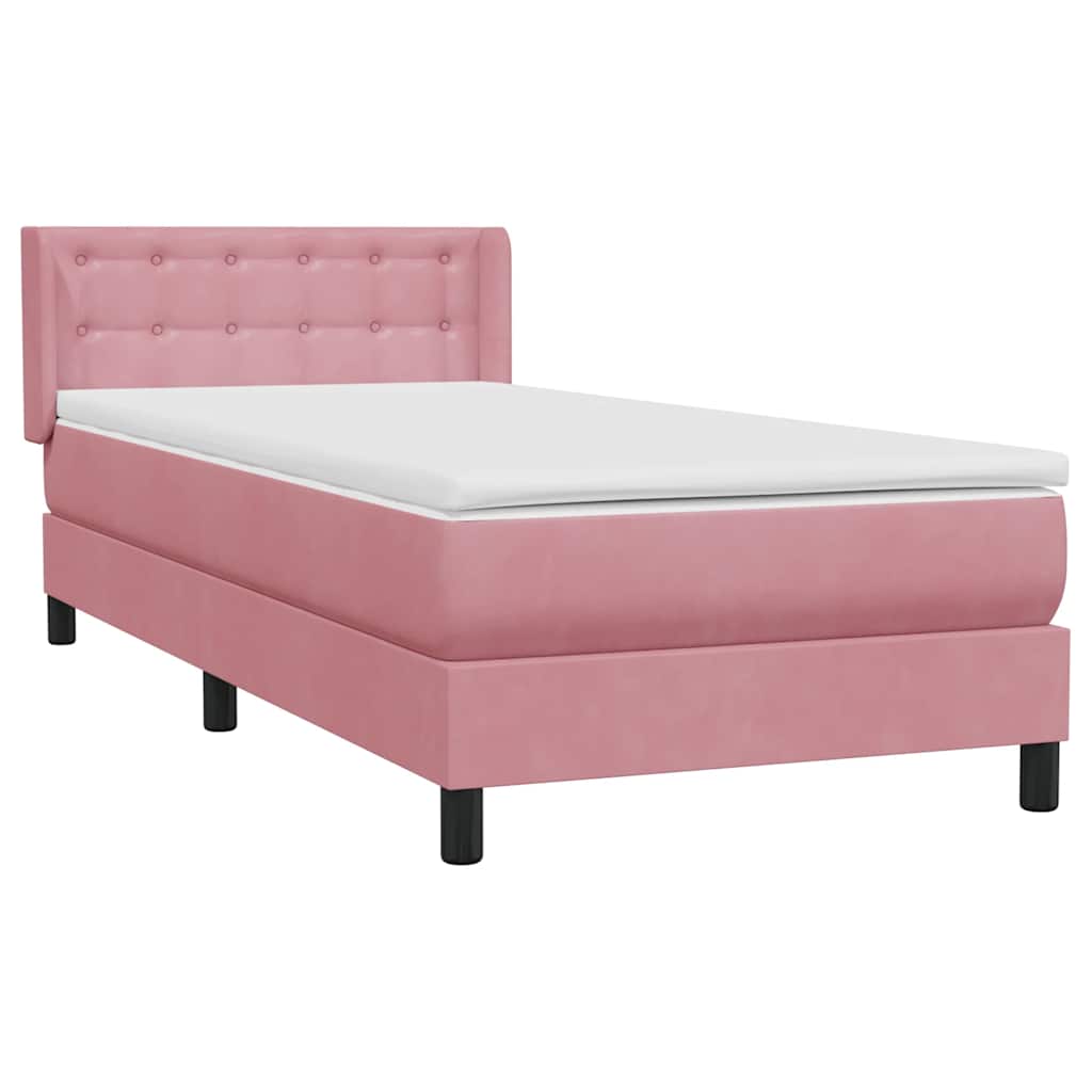 Boxspring met matras fluweel roze 80x210 cm – afbeelding 4